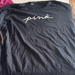 PINK Victoria's Secret Black Long Sleeve Tee